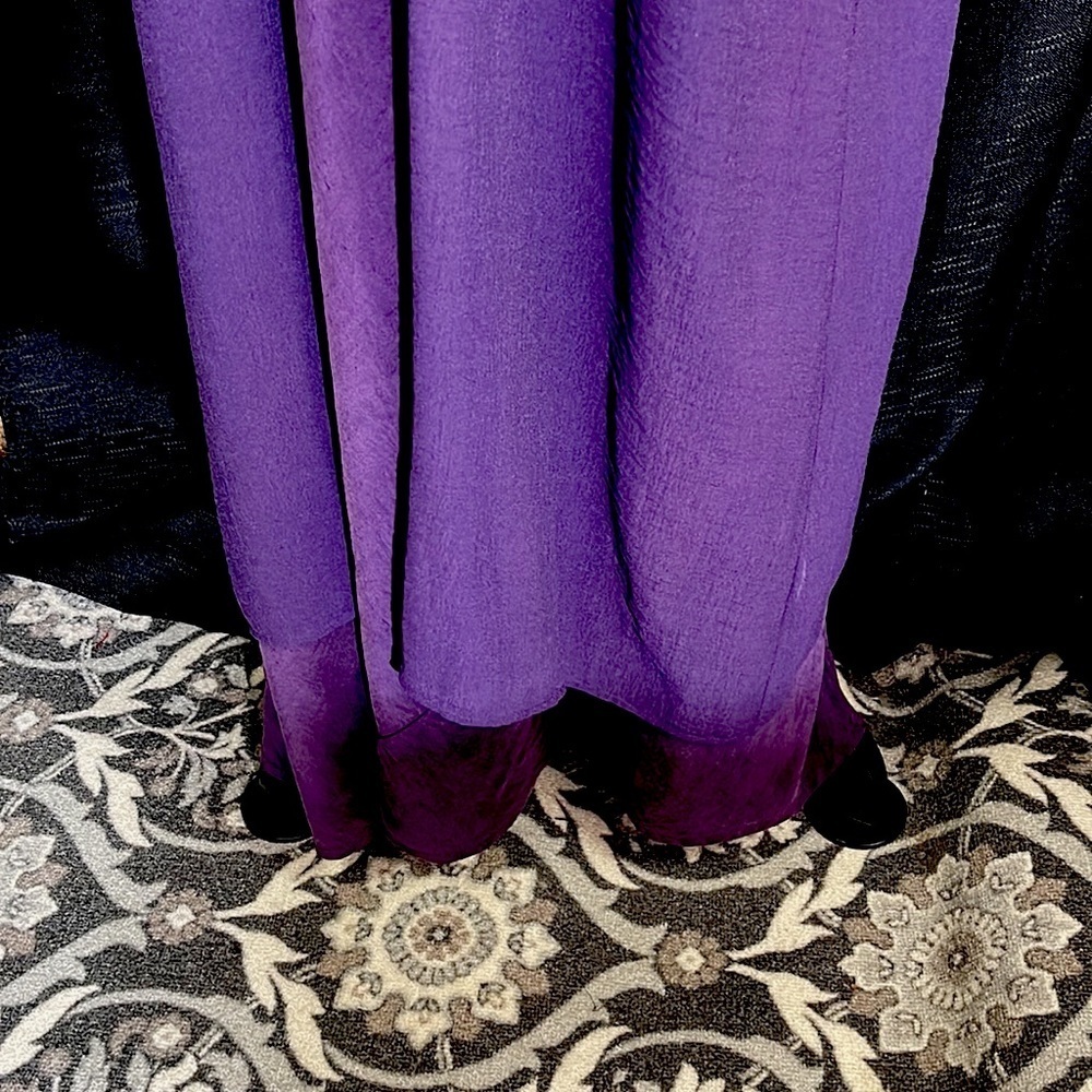 Fabulous Eileen Fisher Silk Ensemble. Long Sheath dress with long Sheer coat. - Picture 3 of 9
